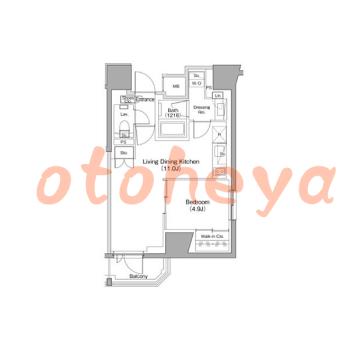 楽器可の賃貸物件 1 LDK 16.3万円の図面１