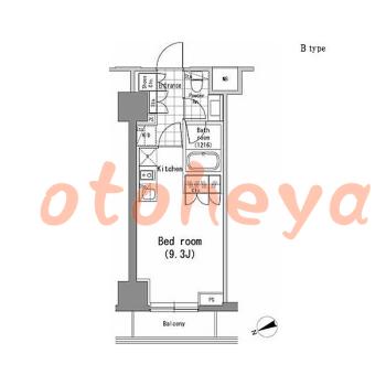 楽器可の賃貸物件 1 R 13.5万円の図面１