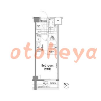 楽器可の賃貸物件 1 R 16万円の図面１