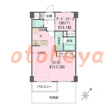 楽器可の賃貸物件 1 R 23.8万円の図面１