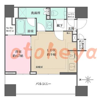 楽器可の賃貸物件 1 LDK 19.1万円の図面１