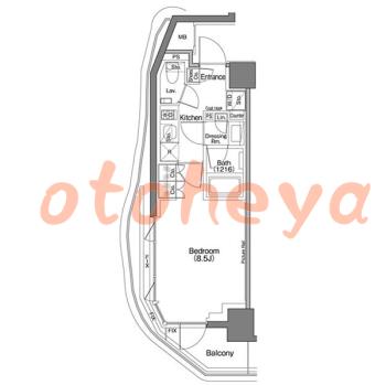 防音室のある楽器可 賃貸物件 1 K 15万円の図面１