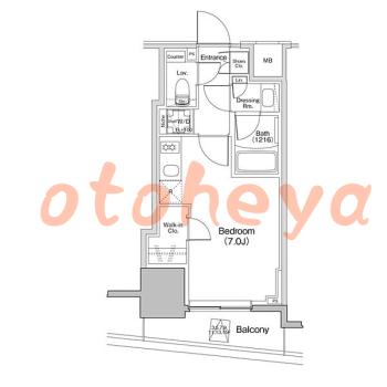 楽器可の賃貸物件 1 R 12万円の図面１
