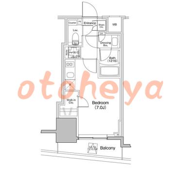 楽器可の賃貸物件 1 R 11.4万円の図面１