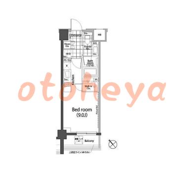 楽器可の賃貸物件 1 R 15.8万円の図面１