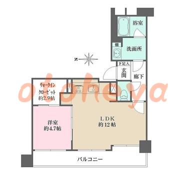 防音室のある楽器可 賃貸物件 1 LDK 18万円の図面１