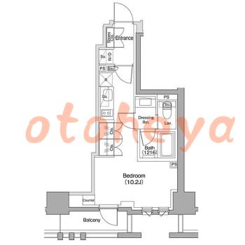 グランドピアノ可の賃貸物件 1 R 12.5万円の図面１