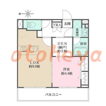 楽器可の賃貸物件 1 LDK 26.2万円の図面１
