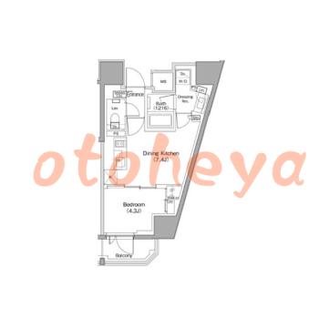 物件 1 DK 13.3万円の図面１