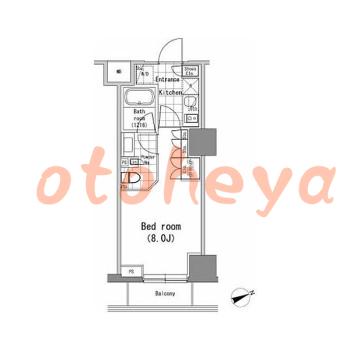 楽器可の賃貸物件 1 K 13.5万円の図面１