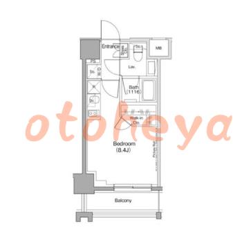 グランドピアノ可の賃貸物件 1 R 13.3万円の図面１