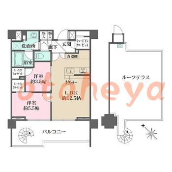 防音室のある楽器可 賃貸物件 2 LDK 24万円の図面１