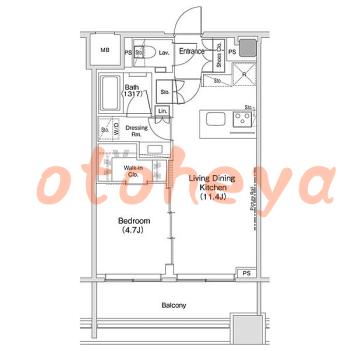 物件 1 LDK 26万円の図面１