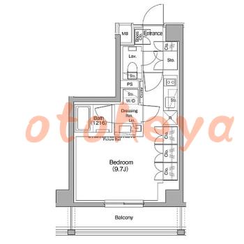 楽器可の賃貸物件 1 R 15.5万円の図面１