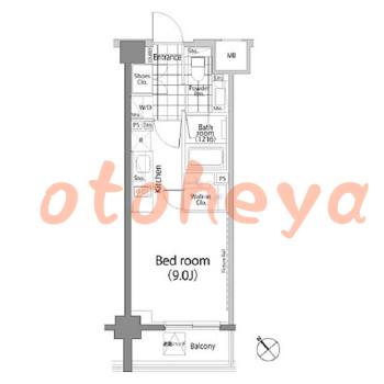 楽器可の賃貸物件 1 R 15.9万円の図面１