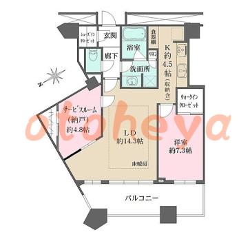 楽器可の賃貸物件 1 SLDK 31.3万円の図面１
