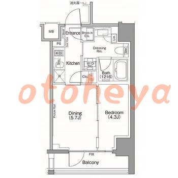 グランドピアノ可の賃貸物件 1 DK 20.5万円の図面１