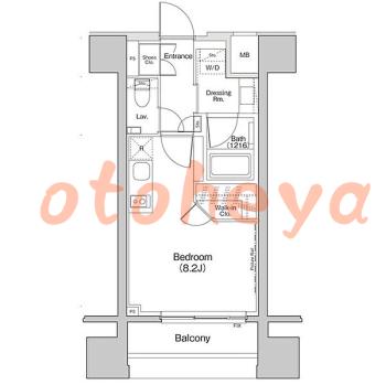 グランドピアノ可の賃貸物件 1 R 12.2万円の図面１