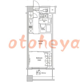 グランドピアノ可の賃貸物件 1 DK 19.8万円の図面１