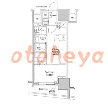 防音室のある楽器可 賃貸物件 1 DK 13万円の図面１