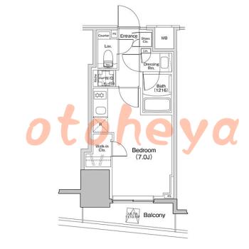 楽器可の賃貸物件 1 R 11.1万円の図面１