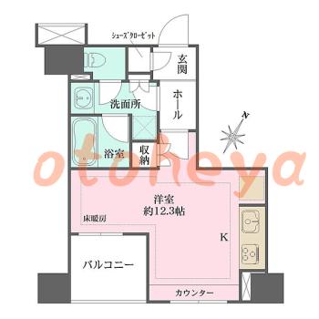 グランドピアノ可の賃貸物件 1 R 10.5万円の図面１