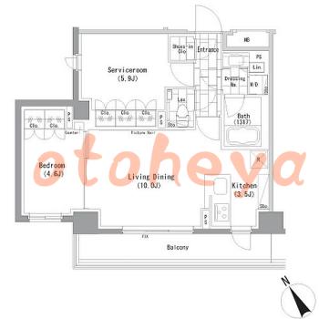 物件 1 SLDK 20.5万円の図面１