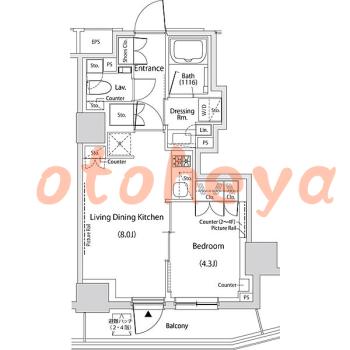 保証会社を利用可能な賃貸物件グランドピアノ可の賃貸物件 1LDK 15.5万円の図面１