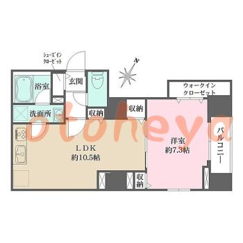 防音室のある楽器可 賃貸物件 1 LDK 15.9万円の図面１