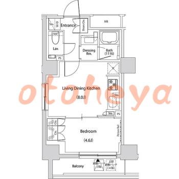防音室のある楽器可 賃貸物件 1 LDK 16万円の図面１