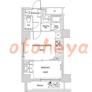 防音室のある楽器可 賃貸物件 1LDK 16万円の図面１