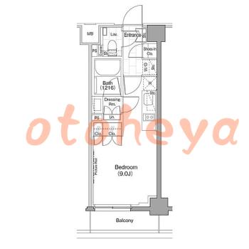 楽器可の賃貸物件 1 R 14.2万円の図面１