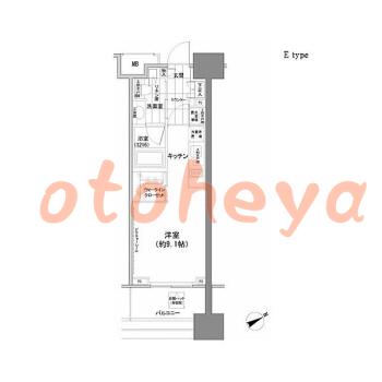 楽器可の賃貸物件 1 R 12.8万円の図面１
