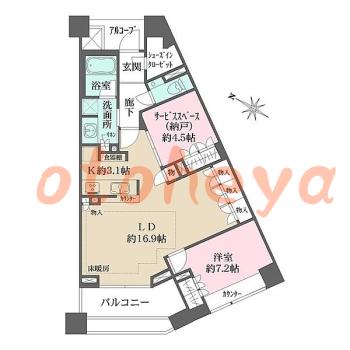 防音室のある楽器可 賃貸物件 1 SLDK 28.5万円の図面１