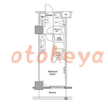 グランドピアノ可の賃貸物件 1 R 11.9万円の図面１