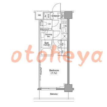 楽器可の賃貸物件 1 K 14.2万円の図面１