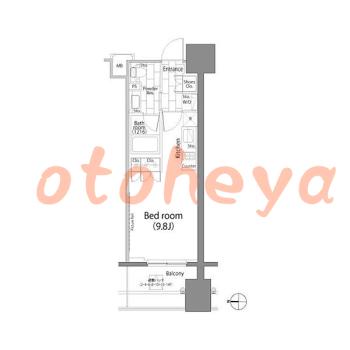 楽器可の賃貸物件 1 R 14万円の図面１