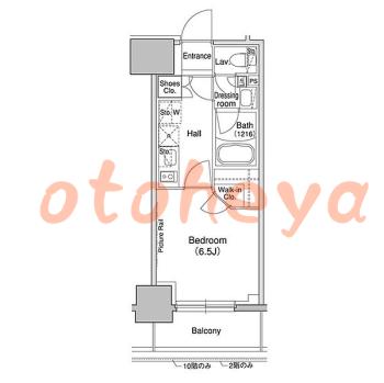 楽器可の賃貸物件 1 K 12.3万円の図面１