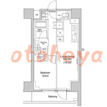 グランドピアノ可の賃貸物件 1 LDK 16.9万円の図面１