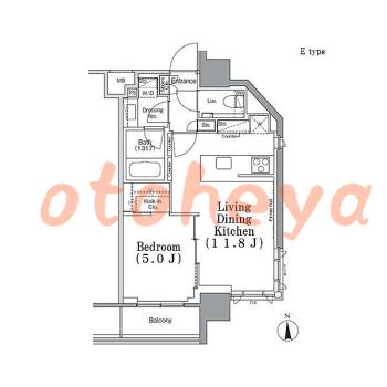 楽器可の賃貸物件 1 LDK 22.5万円の図面１