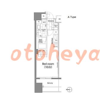 楽器可の賃貸物件 1 R 14.5万円の図面１