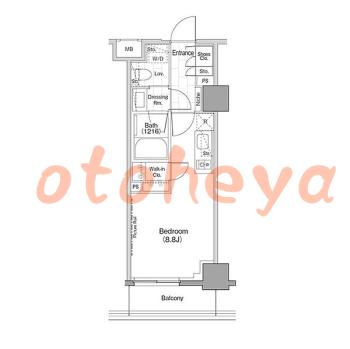 グランドピアノ可の賃貸物件 1 R 11.4万円の図面１