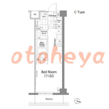防音室のある楽器可 賃貸物件 1 R 12万円の図面１
