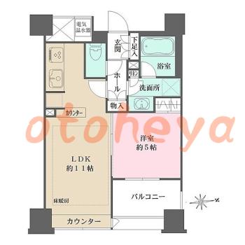 防音室のある楽器可 賃貸物件 1 LDK 18万円の図面１