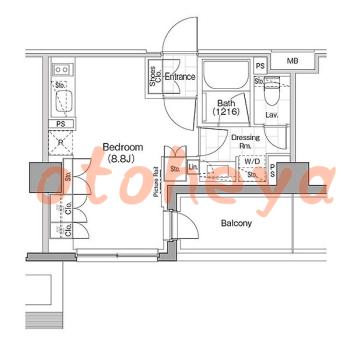 楽器可の賃貸物件 1 R 15.3万円の図面１