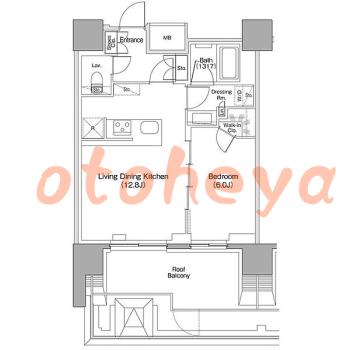 防音室のある楽器可 賃貸物件 1 LDK 24.5万円の図面１