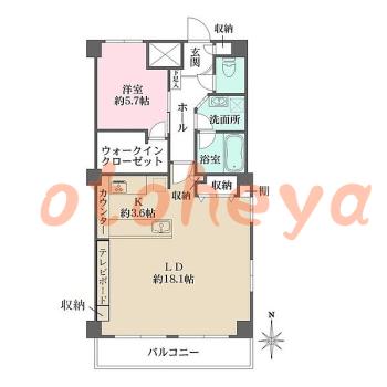 防音室のある楽器可 賃貸物件 1 LDK 27万円の図面１