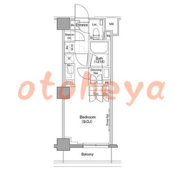 楽器可の賃貸物件 1 R 14.2万円の図面１