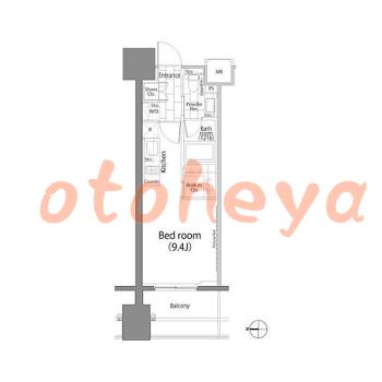 楽器可の賃貸物件 1 R 14.5万円の図面１