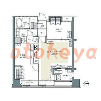 物件 2 LDK 26.5万円の図面１